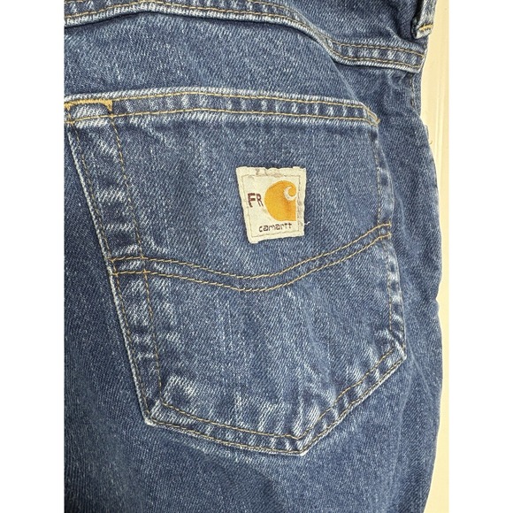 Carhartt FR Jeans Mens 38 X 29 Blue Denim CAT 2 Workwear Fire Resistant - Picture 3 of 8